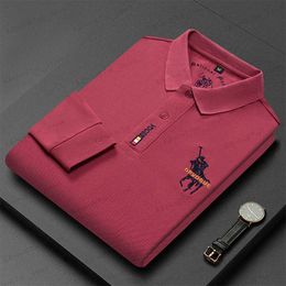 Men's T-Shirts High Quality Sports Leisure Paul Lapel Polo Shirt Luxury Embroidery Long-sleeved T-shirt 2023 New Autumn Fashion Breathable Tops T240126