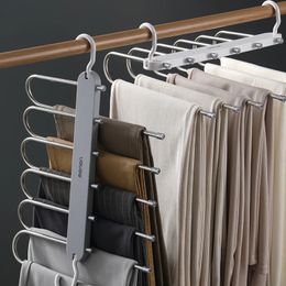Multi-functional 6 in 1 Pants Hanger For Clothes Rack Adjustable Closet Organiser Trouser Storage Rack Pants Tie Storage Shelf 240118