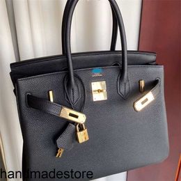 Bags Platinum Genuine Full Hand Sewn Wax Thread 25 30 35 Black Gold Togo Leather Bag