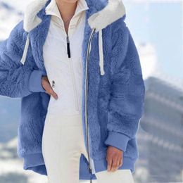 Women's Jackets 2024 Winter Plus Size Long Teddy Jacket For Women Warm Thick Fleece Faux Fur Coat Woman Plush Wool Outwear Chaquetas