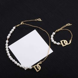 Luxury Designer Jewellery Charm Bracelets Jewlery for Women Necklace Popular Pearl Bracelets and Necklaces Wedding Gifts No Box EAD3