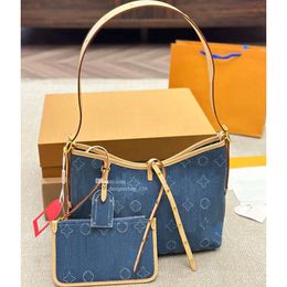 cc Designer bag vintage denim women cross body Luxury handbags Hobo Shoulder Bags Blue Denim flower messenger purses365