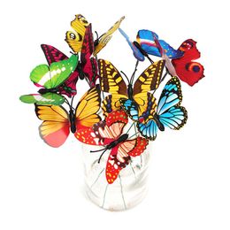 50PCS PVC simulation butterfly pole insertion single layer butterfly pole party garden outdoor decoration beautification P244