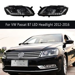 Front Lamp Auto Parts For VW Passat B7 Magotan LED Headlight 12-16 Daytime Running Light Streamer Turn Signal Indicator Car Accessories