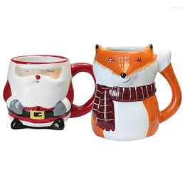 Mugs Santa Claus Est Christmas Couples Ceramic Figurines Cups 350ml Drinkware Temperature Resistant