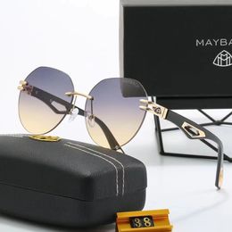 Maybachs 38 sunglasses luxury European and American rimless women's sun glasses small oval design glasses with box