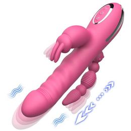 vibrator G-spot Rabbit Vibration Telescopic Massage Stick for Womens Masturbation Device Emperor Flirting Adult Products 231129