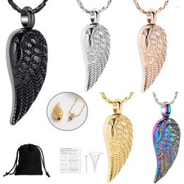 Pendant Necklaces Wing Shape Cremation Urn Necklace For Human/Pet Ashes Customise Locket Women's Keepsake Jewellery