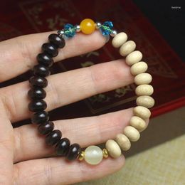 Strand Black Rosewood Wood Abacus Beads 10mm Bracelet