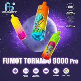 EU top seller RandM Tornado 9000 Pro puffs e cigarette Disposable Vape Pen Kit Rechargeable 18ml Vaporizer Mesh Coil