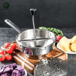 Mills Holaroom Potato Masher Pumpkin Vegetable Puree Pressing Tool Stainless Steel Grinder Fruits Food Mashing Accesorios De Cocina