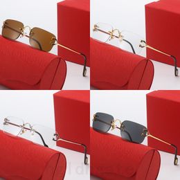 Fashion sunglasses designer shades rimless Sonnenbrille hiphop party clear UVA protection eyeglasses square plated gold luxury mens sunglasses PJ039 C23