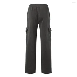 Men's Pants Men Soft Comfortable Cargo With Multiple Pockets Elastic Waist Drawstring Trousers Loose-fit For Everyday