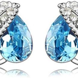 Stud Earrings Rhionestone Leaf Leaves Water Crystal Pendantrud Fashion Jewellery Charm Women Lovers Drophipping Quality