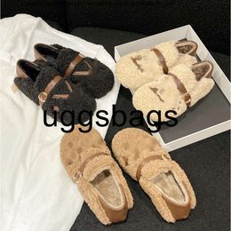 Chanells shoe Paseo Channel Slippers Fur Shearling Flat Slides Women Womens Furry Warm Flip Flops Winter Sherpa Full Comfortable Home Shoes Fluffy Plush F