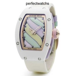 Mens Watch RM Wrist Watch Richardmiille Wristwatch RM07-03 Automatic Mechanical Watch Womens Rm07-03 Cotton Candy Hollow Ceramic Female Style