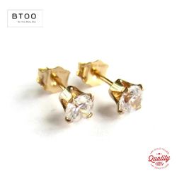 Earrings 14K Gold Filled Cubic Zirconia Stud Earrings 4mm /3mm CZ Solitaire Earrings April Birthstone Post Earrings Bridesmaid Earrings