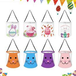 Party Favour Easter egg basket Kids Rabbit handbag Easter-Day eggs bucket Bunny ear candy gift Tote bag By sea T9I002566