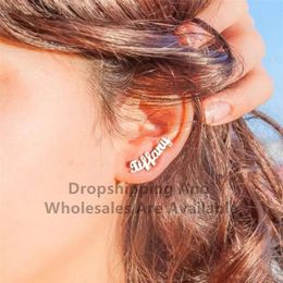 Charm Custom Name Stud Earrings,personalised Name Earrings,handwritting Earrings,custom Handwriting Earrings,personalised Gift for Her