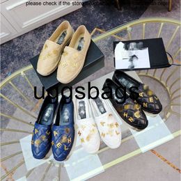 high quality Channel c Canvas Jacquard Espadrille Interlocking Chan c Leather Espadrilles Women Casual Shoes Loafers Fishman Shoe Metal Letter Embrossed Sneakers