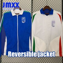 JMXX 24-25 Italy Special Soccer Reversible Jacket Jerseys Style Mens Man Football 2024 2025 Windbreaker Long Sleeved Fan Version