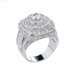 Hot Sale New Trend Hip Hop Fine Jewellery 925 Sterling Silver Iced Out Zircon Luxury Diamond Rings for Men