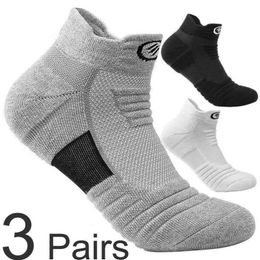 Sports Socks 3 Pairs Sport Running Socks Men Women Cotton Socks Shock Absorption Moisture Wicking Basketball Socks Sock Slippers Knee High YQ240126