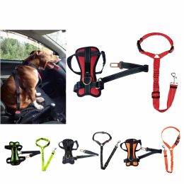 Apparel Dog Vehicle Safety Harness Adjustable Soft Pad Breathable Mesh Car Seat Belt Leash Harness With Travel Strap Most Cars For Dogs