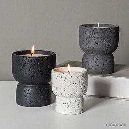 2PCS Candle Holders European style simple cement household scented candle empty cup diy high appearance level crafts indoor candlestick decoration