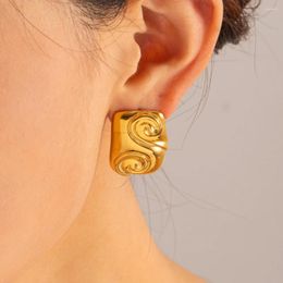 Dangle Earrings Minar Cool Metallic Rectangle Spiricle Drop For Women Man Unisex 18K Gold PVD Plated Titanium Steel Geometric Earring