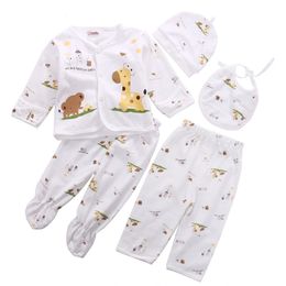 03M born Baby Unisex Clothes Underwear Animal Print Shirt and Pants 2PCS Boys Girls Cotton Soft 240118