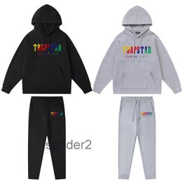 Trapstar Oversized Hoodie Mens Trapstar Tracksuit Designer Shirts Print Letter Luxury Black and White Grey Rainbow Colour Summer Sports Fashion Cotto K4T0