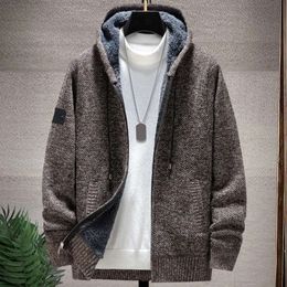 Fashion Sweater Jacket Men's Cardigan Simple Casual Korean Version Of The Trend Autumn And Winter Luxury Coat Plus Fleece Thickened Warm 885