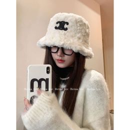 knitted hats designers women chan hats Triumphal Arch Plush Fisherman Hat Lamb Plush Autumn/Winter Plush Hat Women's Warm and Windproof 3D Embroidered Bowl Hat C