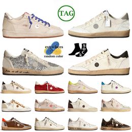 Silver Pink Ball Star Designer Casual Shoes Gold Glitter Low OG Original Italy Brand Womens Mens Handmade Suede Leather Trainers Vintage Luxury Loafers Sneakers