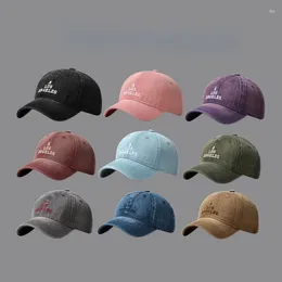 Ball Caps Women Spring Summer Denim Baseball Hat Washed Embroidery Letters Men Sports Street Casual