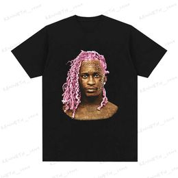 Men's T-Shirts Rapper Young Thug Graphic Print T-shirt Men Fashion Hip Hop Vintage T-shirts Casual Cotton Short Sleeve Oversized T Shirt Unisex T240126