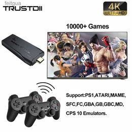 Game Controllers Joysticks Trustdii 4K HD 2.4G Wireless Video Game Consoles 10000 Classic Retro Games Stick s1 Display on TV Projector Family TV Gamepads YQ240126