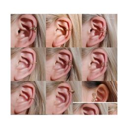 Clip-On Screw Back Backs Earrings Bohemian Ear Cuff Earring For Women Mticolor C-Shape No Pierced Small Bridal Clip Jewellery Gifts Drop Otk9X