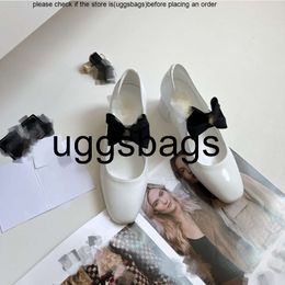 Chanells shoe Strap New Bow Channel Ankle Mary Jane Women Shoes Double Letter c Lady Chunky Block Mid Heels Ballet Flats Dance Shoe 5cm 8cm Bowknot Black White Sand