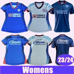 23 24 Cruz Azul Womens Soccer Jerseys GUERRERO RODRIGUEZ VIEIRA RIVERO ESCOBAR SEPULVEDA Home Away 3rd Football Shirts Uniforms