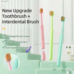 Toothbrush Y-Orthodontic Toothbrush Specialized for Correcting Teeth Wearing Braces Adult Soft Bristled Small Head Oral Care