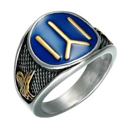 Band Rings Retro fashion Hip Hop Punk Oriental Chinese Character Fire Men's Ring jewelry party jewelry accessories gift wholesale 240125
