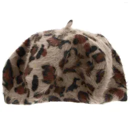 Berets Animal Leopard Print Beret Miss Furr Zapper Gifts French Style Beanie Hats Furry