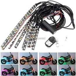 LED Neon Sign 12 In1 RGB LED Atmosphere Car Motorcycle Chopper Frame Glow Lights Flexible Neon Strips Kit Waterproof 18 Colour Chassis Lights YQ240126