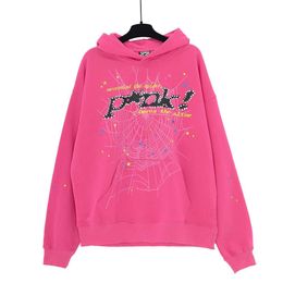 555 Spider Designer Sp5der Hoodies Young Thug Hiphop Spider Tracksuit Foam Letters 555555 Pink Polo Hoodie Top Quality Women's With Looped Hoodies