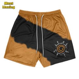 Men's Shorts Stylish Anime Gym Shorts for Men Athletic Fitness Workout Shorts with Pockets Funny Board Shorts 5 Inch Quick Dry Breathable J240124