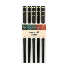 Gold Black Great Wall 5 pairs of card insertion, anti slip and anti Mould chopsticks, integrated and non deformable household alloy chopsticks