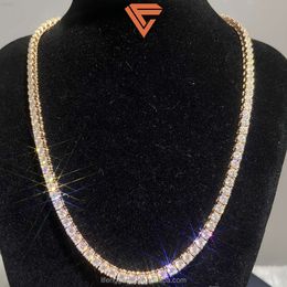 Het försäljning mode smycken halsband d vvs moissanite tenniskedja passera diamant test 6mm tenniskedjan halsband för män och kvinnor