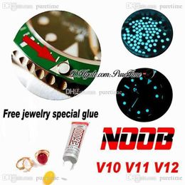 N V10 V11 V12 Watch 116610 126610 114060 Black Blue Green Ceramic Bezel Accessories Chrono luminous Beads Glue For Gifts And jewel255q